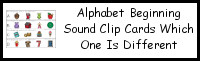 Alphabet Beginning Sound Which is Different Clip Cards