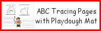 ABC Tracing Pages with Playdough Mat