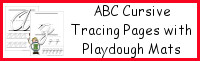 ABC Cursive Tracing Pages with Playdough Mat