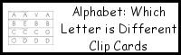 Alphabet Which Letter is Different Clip Cards