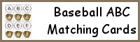 Baseball ABC Matching Cards