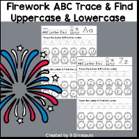 Firework ABC Letter Find for Uppercase & Lowercases Letters Printable