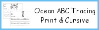 Ocean Animals ABC Tracing Print & Cursive