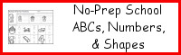 No-Prep School ABCs, Numbers & Shapes