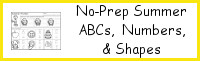 No-Prep Summer ABCs, Numbers & Shapes