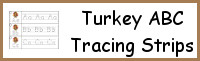 Turkey Themed ABC Tracing Strips