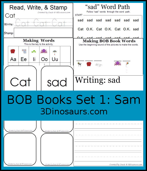 BOB Books Printables: Set 1 Book 2 Sam