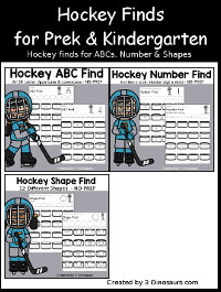 Hockey Finds for ABCs, Numbers & Shapes Bundle