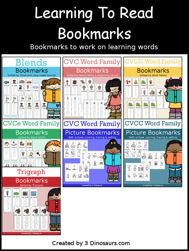 Learning to Read Bookmark bundle