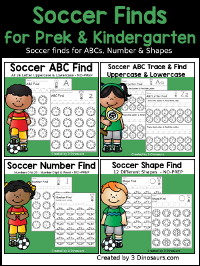 Soccer Finds for ABCs, Numbers & Shapes Bundle
