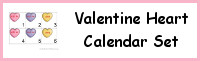 Valentines Heart Calendar Set