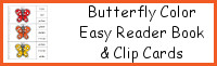 Butterfly Color Easy Reader Book & Clip Cards