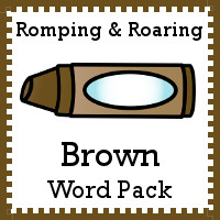 Free Romping & Roaring Color Brown Word Pack - 8 pages of activities - 3Dinosaurs.com