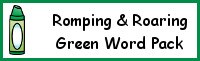 Romping & Roaring Color Word Green Pack