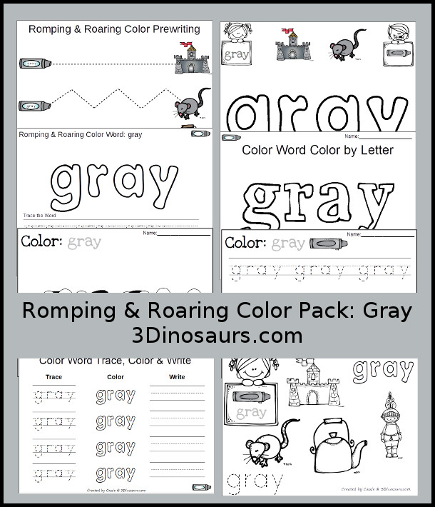 Free Romping & Roaring Color Pack Gray - 3Dinosaurs.com