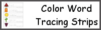 Color Word Tracing Strips