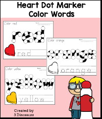 Heart Color Dot Marker Words With Tracing