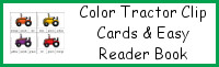 Tractor Color Clip Cards & Easy Reader Book