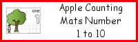 Apple Counting Mats Number 1 to 10