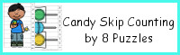 Candy Themed Skip Counting by 8 Puzzles