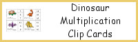 Dinosaur Multiplication Clip Cards