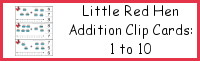 Little Red Hen Addition Clip Cards