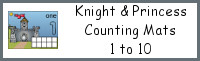 Knight & Princess Counting Mats Number 1 to 10