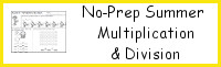 No-Prep Summer Themed Multiplication & Division