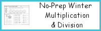 No-Prep Winter Themed Multiplication & Division