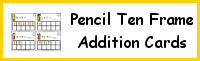 Pencil Ten Frame Addition Cards