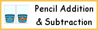 Pencil Addition & Subtraction Sorting Printable