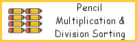 Pencil Themed Multiplication & Division Sorting