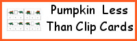 Pumpkin Greater Than - Less Than Clip Cards