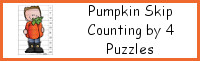 Pumpkin Skip Counting by 4 Puzzles