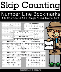 Skip Counting Number Line Bookmarks