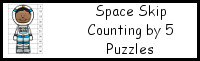 Space Themed Skip Counting by 5 Puzzles