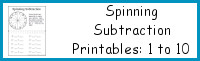 Spinning Subtraction Printables 1-10