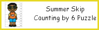 Summer Skip Counting by 6 Puzzles