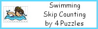 Swimming Skip Counting by 4 Puzzle Printables