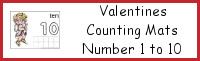 Valentines Counting Mats Number 1 to 10