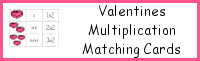 Valentines Multiplication Matching Cards