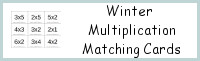 Winter Themed Multiplication Matching Cards