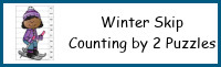 Winter Themed Skip Counting by 2 Puzzles