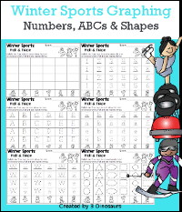 Winter Sports Graphing Set - Letters, Numbers & Shapes