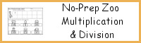 No-Prep Zoo Themed Multiplication & Division