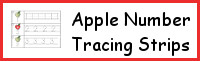 Apple Number Tracing Strips