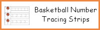 Basketball Number Tracing Strips Printable