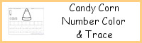 Candy Corn Themed Number Color and Trace