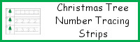 Christmas Tree Number Tracing Strips