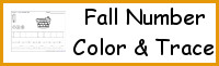 Fall Themed Number Color & Trace